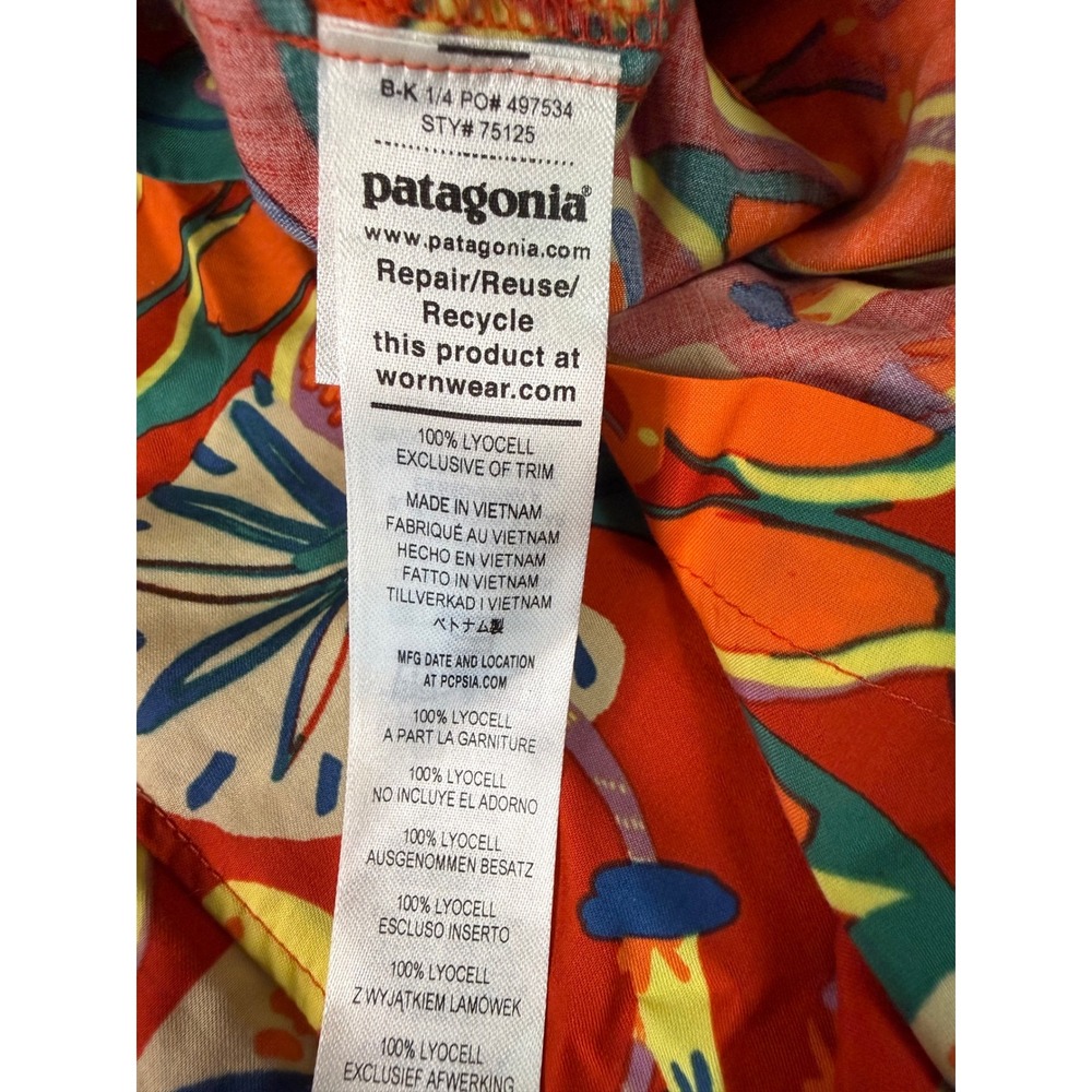 Patagonia Tidal Threads Romper Womens XL Orange Floral Lyocell 75125 NWT - Picture 6 of 6